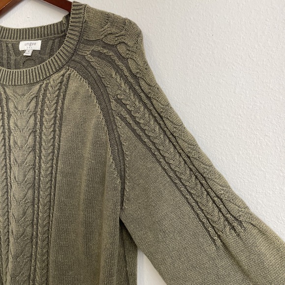 Umgee USA SweaterS Womens M Olive green Pullover Fishermen Chucky Knit Grandma - Picture 3 of 12
